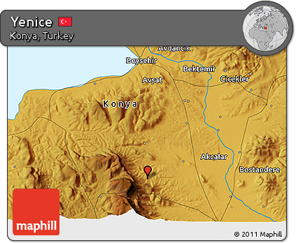 Physical 3D Map of Yenice