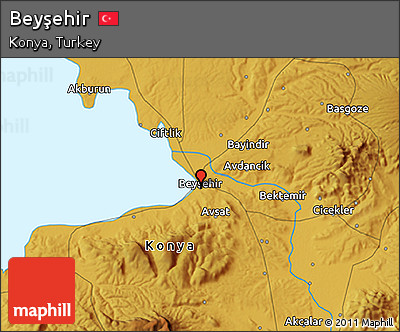 Physical 3D Map of Beyşehir