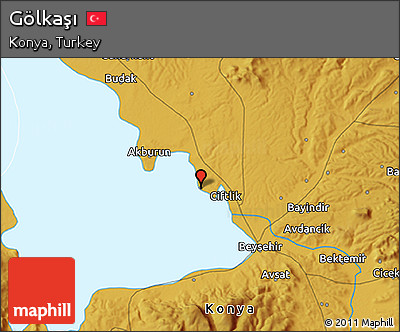 Physical 3D Map of Gölkaşı