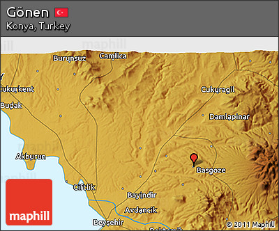 Physical 3D Map of Gönen