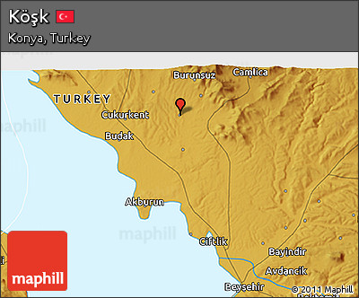 Physical 3D Map of Köşk