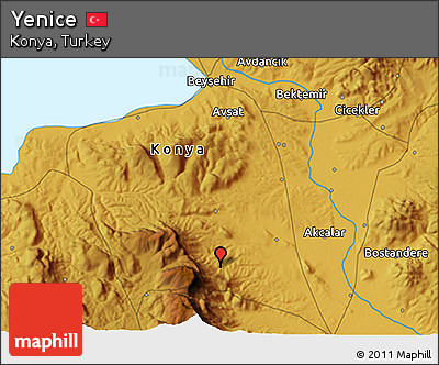 Physical 3D Map of Yenice