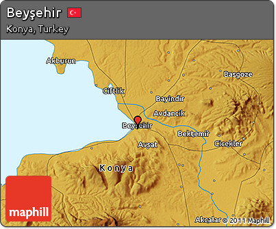 Physical 3D Map of Beyşehir