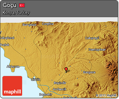 Physical 3D Map of Göçü