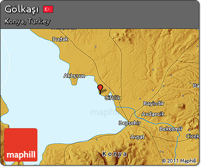 Physical 3D Map of Gölkaşı