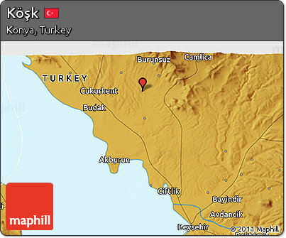 Physical 3D Map of Köşk