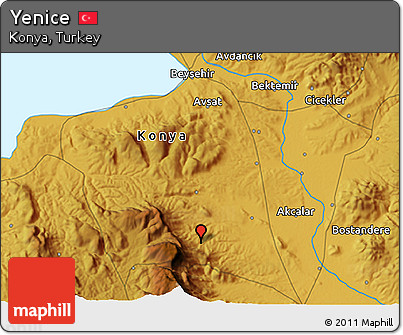 Physical 3D Map of Yenice