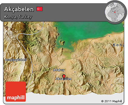 Satellite 3D Map of Akçabelen