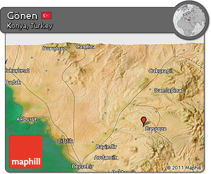 Satellite 3D Map of Gönen