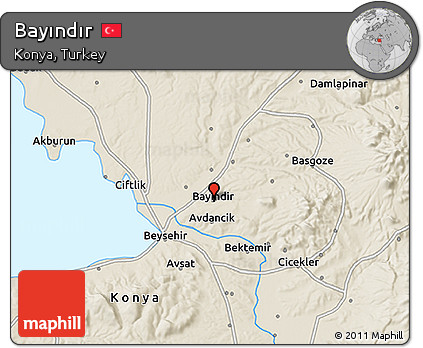 Shaded Relief 3D Map of Bayındır
