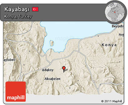 Shaded Relief 3D Map of Kayabaşı