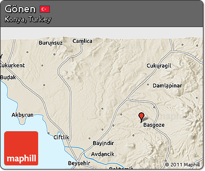 Shaded Relief 3D Map of Gönen