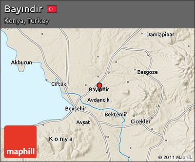 Shaded Relief 3D Map of Bayındır