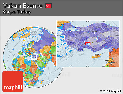 Political Location Map of Yukarı Esence