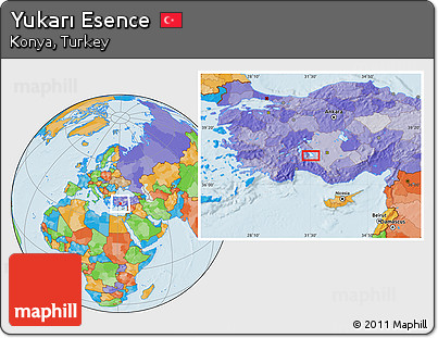 Political Location Map of Yukarı Esence