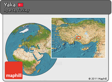 Satellite Location Map of Yaka