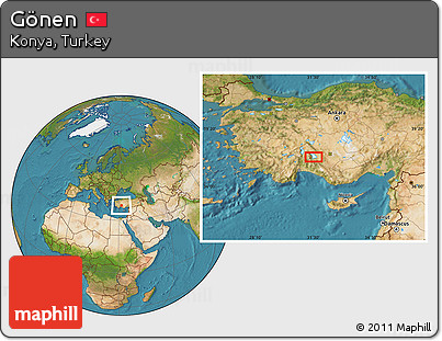 Satellite Location Map of Gönen
