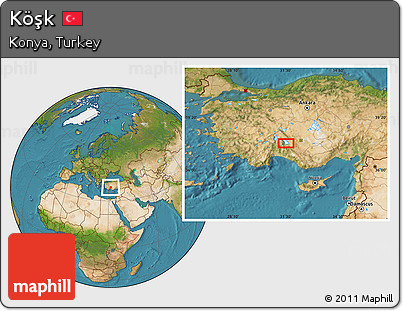Satellite Location Map of Köşk