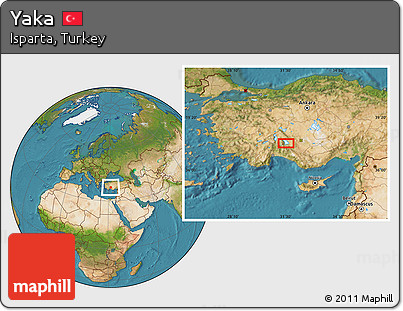 Satellite Location Map of Yaka