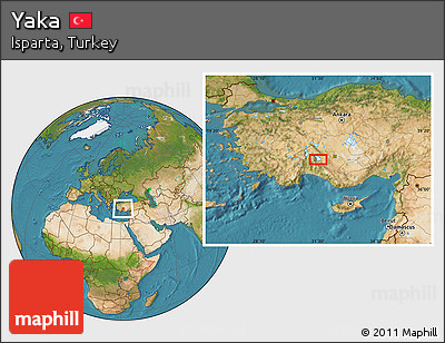 Satellite Location Map of Yaka