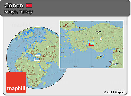 Savanna Style Location Map of Gönen