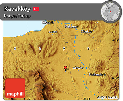 Physical Map of Kavakköy