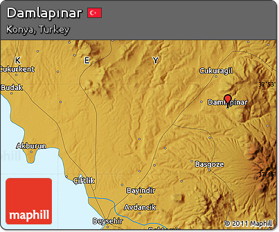 Physical Map of Damlapınar