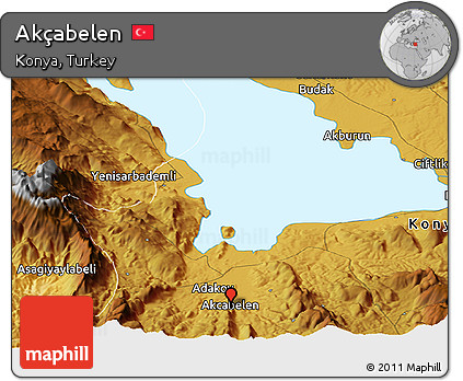 Physical Panoramic Map of Akçabelen