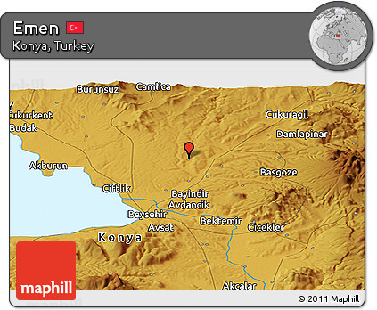 Physical Panoramic Map of Emen