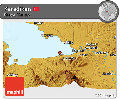 Physical Panoramic Map of Karadiken
