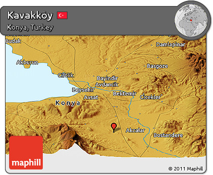 Physical Panoramic Map of Kavakköy