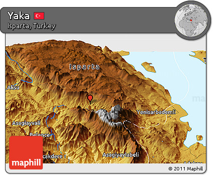 Physical Panoramic Map of Yaka
