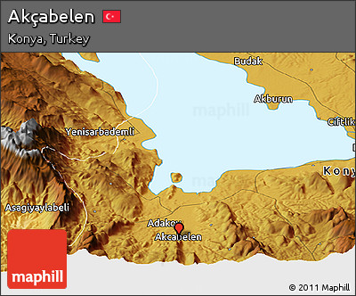 Physical Panoramic Map of Akçabelen