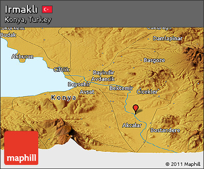 Physical Panoramic Map of Irmaklı