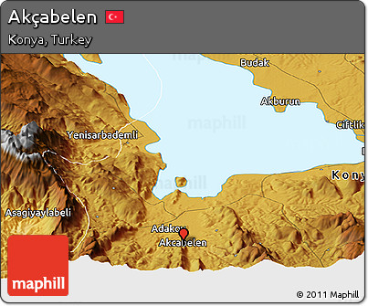 Physical Panoramic Map of Akçabelen