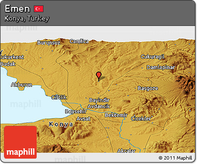 Physical Panoramic Map of Emen