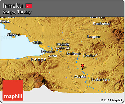 Physical Panoramic Map of Irmaklı