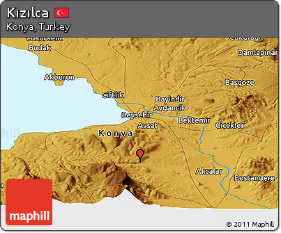 Physical Panoramic Map of Kızılca