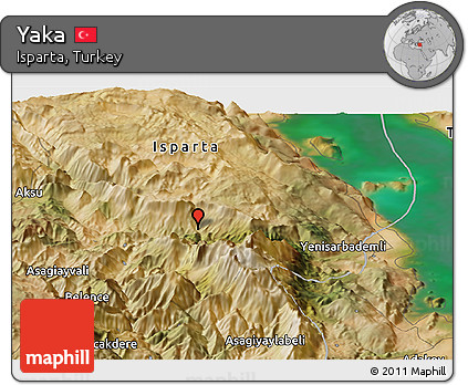Satellite Panoramic Map of Yaka