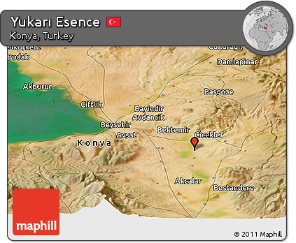 Satellite Panoramic Map of Yukarı Esence