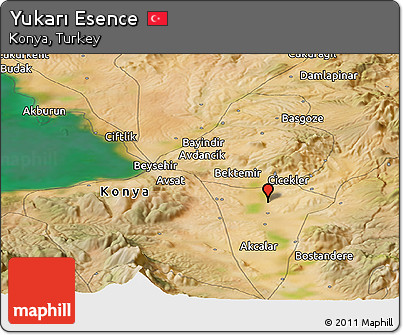 Satellite Panoramic Map of Yukarı Esence