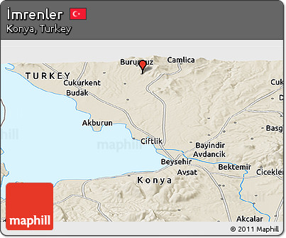 Shaded Relief Panoramic Map of İmrenler