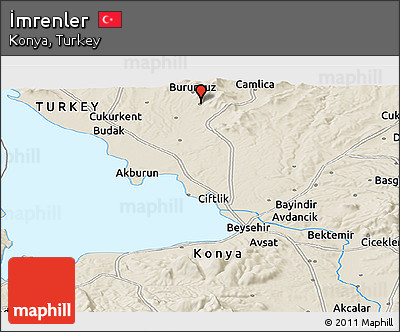 Shaded Relief Panoramic Map of İmrenler