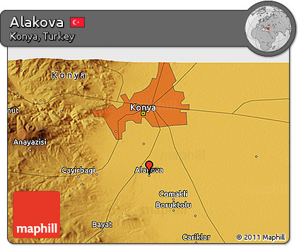 Physical 3D Map of Alakova