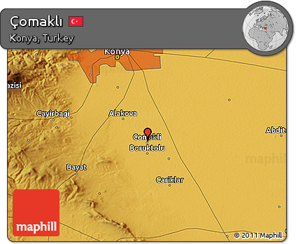 Physical 3D Map of Çomaklı