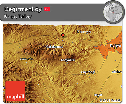 Physical 3D Map of Değirmenköy