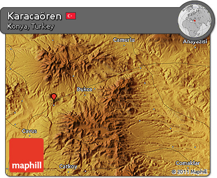 Physical 3D Map of Karacaören