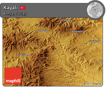 Physical 3D Map of Kayalı