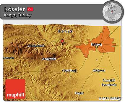 Physical 3D Map of Köseler