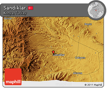 Physical 3D Map of Sandıklar
